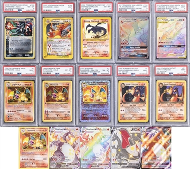 1996-2020 PSA-Graded Pokemon Charizard Card Collection (15 Different) Featuring First Edition Holo PSA MINT 9 & More!